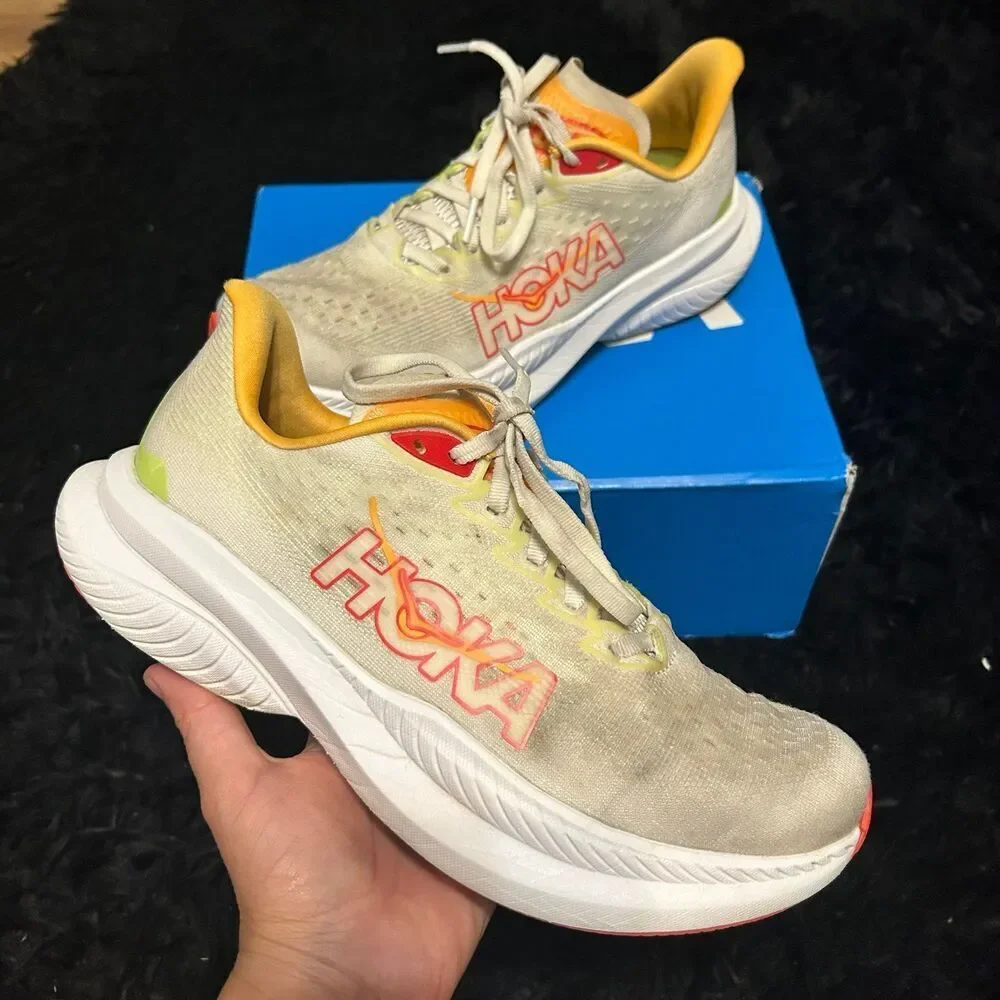 Hoka Mach multicolored athletic training running lace up shoes sneakers sz 7.5
